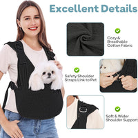 Supet Dog Sling Carrier for Small Pet - Black / Regular (0-7 LBS) - image 3