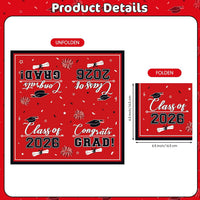 PERFQU Class of 2026 graduation napkins in blue and gold with cap and tassel design - view 15