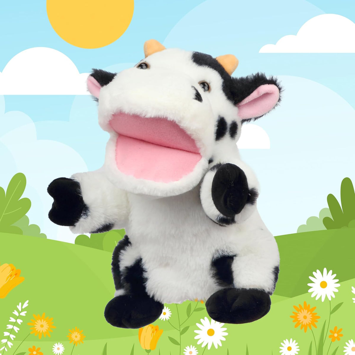 Easfan 12.5 inch plush puppy hand puppet with movable mouth and soft fur - view 2