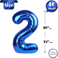 Blue Number 3 Balloon 40 Inch, 3 Balloon Number - Metallic Blue / Number 3 - image 4