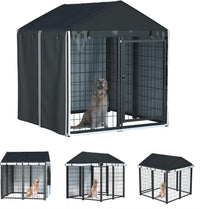 Outdoor Dog Kennel Cover, 8.1'Dx4.1'Wx6H, Full Coverage Black – Essentials for Dogs - Black / 4.2'D x 4.2'W x 4.5'H