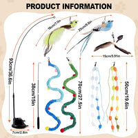 9PCS Interactive Bird Simulation Cat Toy Set with Suction Cup Indoor – Essentials for Cats - suction cup - image 2