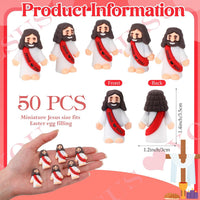 Bememo 50pcs Mini Jesus Loves You Religious Figures - Red - image 2