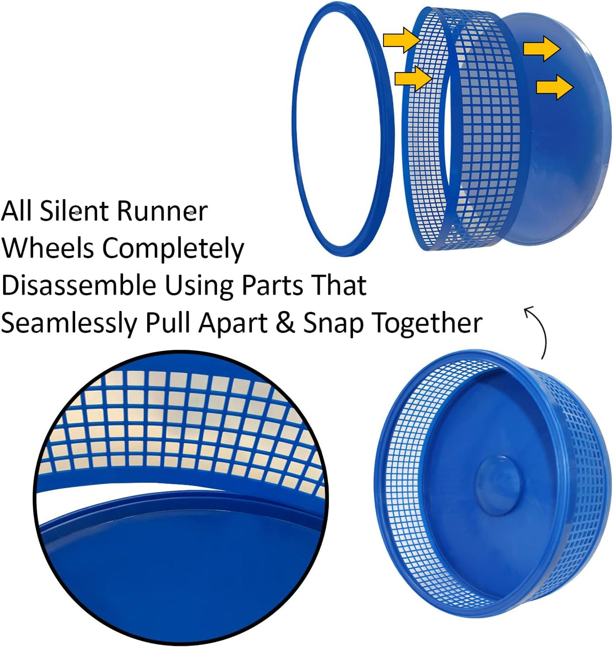 Silent Runner Pro, Sugar Glider Exercise Wheel - Blue with Attachment - image 4
