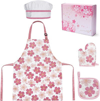 Kids Apron for Boys and Girls Aged 3-6 100% Cotton Blue WQHM – Fun for Kids & Family - Pink 4-pack Apron Set