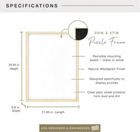 MCS Puzzle Frame, 20x27, Wall-Mounted - 20 x 27 in or smaller / Natural - image 3