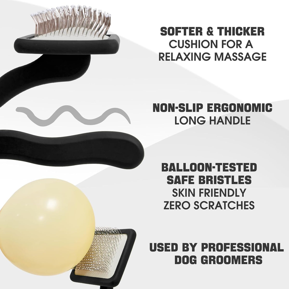 Dog Slicker Brush for Dogs Grooming Kit 5PCS Long Haired Doodles – Essentials for Dogs - Black - image 2
