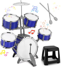 CHADRIGIVS kids drum set with bass drum pedal, cymbal, drumsticks and four-legged stool - view 2