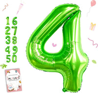 40 Inch Gold Number 1 Balloon - Green Balloon / 40 Inch Number 4