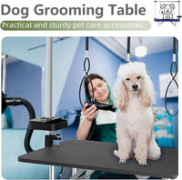 VFK 47'' Large Dog Grooming Table Stainless Steel Foldable Grooming Table for Dogs at Home Adjustable Height Arms Pet Station with Nooses, Mesh Tray, Tool Organizer