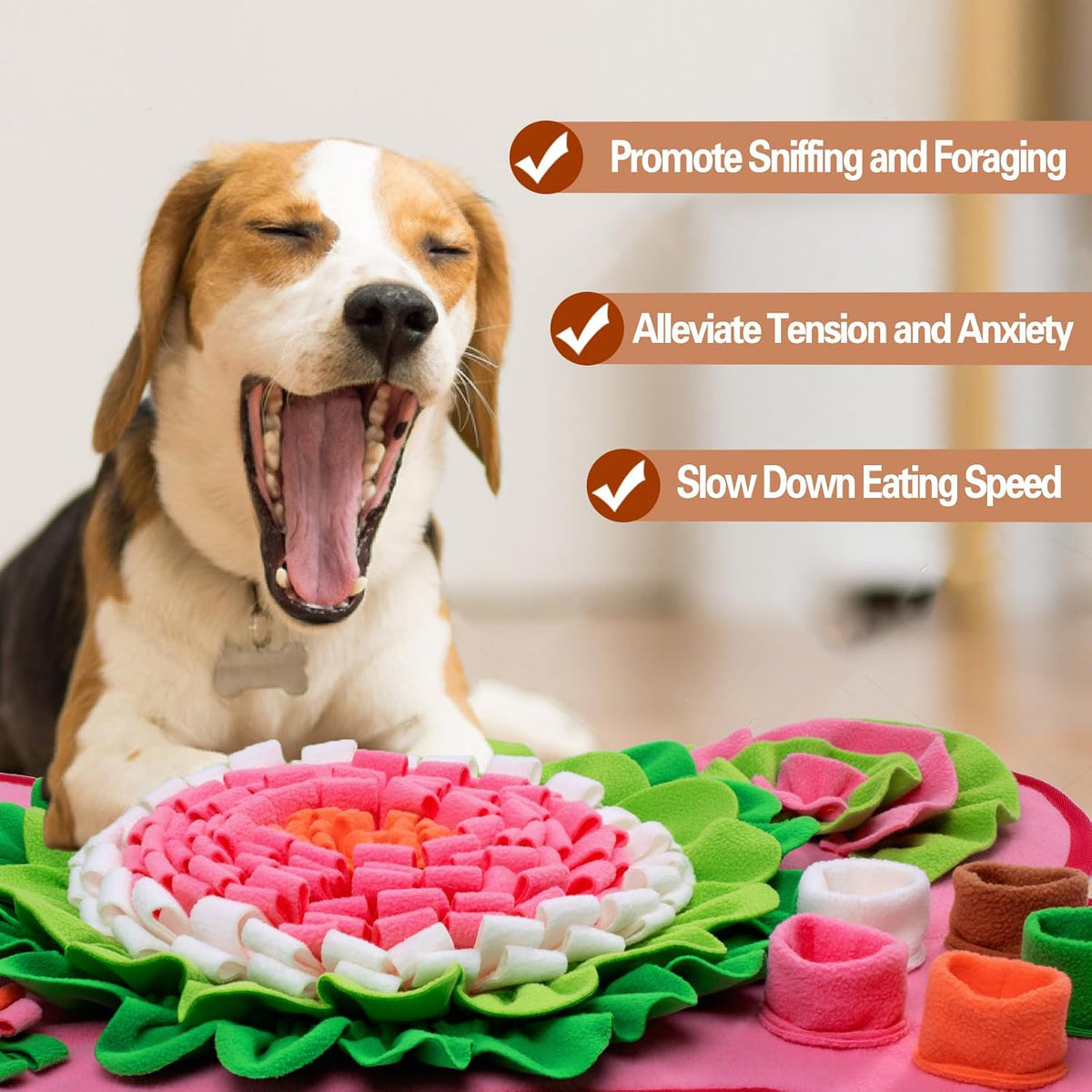 Snuffle Mat for Dogs, Pet Snuffle Mat for Small and Medium Dogs - Pink / 24"L x 16"W - image 2