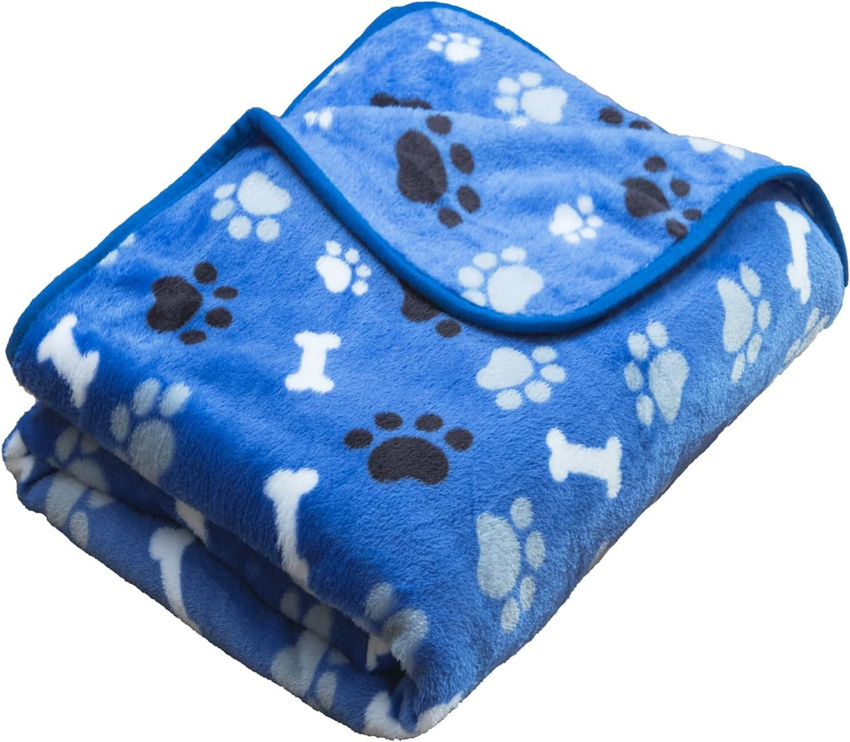 Dog Blanket Paw Bone Pattern 1 Pack 2 Super Soft Warm Flannel Sofa - 80*60 inch (Pack of 1) / Blue|paw Bone