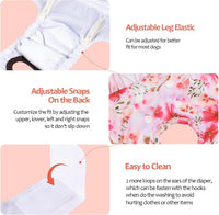 CuteBone Female Dog Diapers with Skirts 3 Pack Reusable Puppy Dresses - Watercolor blooms skirts 3pcs / M - image 3