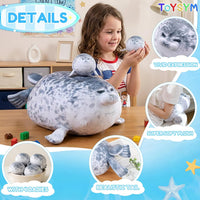 TOYSYM Seal Plush with 4 Babies - Gray - image 3
