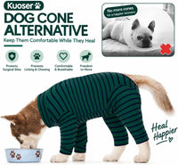 Kuoser long-sleeve dog recovery suit with back zipper and stretchy fabric - view 3