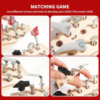 INIFEIDALA Montessori wooden screwdriver board with locks, latches and tools - view 3