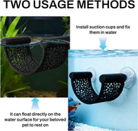 Betta Fish Hammock, White Floating Resting Leaf with Suction Cup - black - image 4