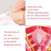 CuteBone Inflatable Cat Cone to Stop Licking After Surgery-Double Adjustable Neck Range P23SO00103S