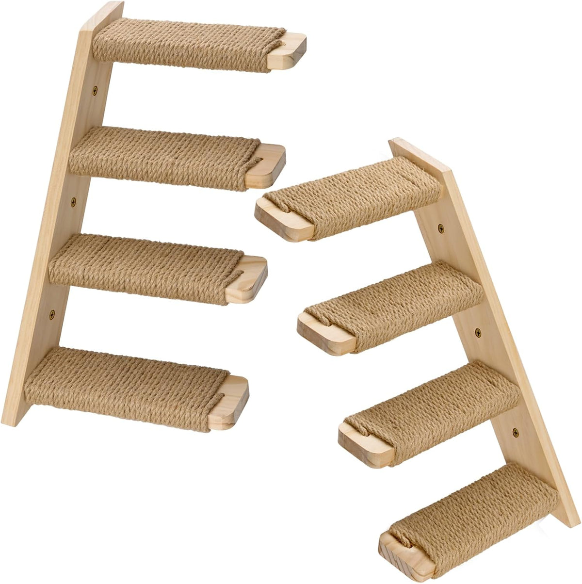 2 Pack 4 Steps Cat Wall Shelves and Stairs with Sisal Rope.Cat Wall - Brownish white / 1 / 2 Pack 4 Steps - image 2