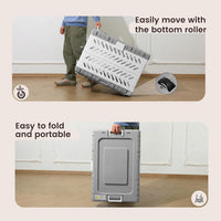 Collapsible Dog Crate for Small/Medium Dogs - Grey / 28.0"L x 18.3"W x 20.9"H - image 4