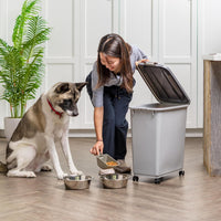 IRIS USA Airtight Pet Food Storage Rolling Container - 40 lbs / Gray/Dark Gray - image 2