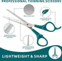 Professional Dog and Cat Grooming Scissors, Pet Grooming Shears - Green 3 in 1 Pro - image 3
