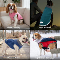 2 Pack Fleece Dog Sweater Pullover Lightweight Reflective Jacket – Essentials for Dogs - Pink & Fuschia / X-Large - image 2