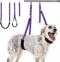 Dog Grooming Belly Strap - 3PCS Grooming Restraint Set Adjustable Belly Band Loops Strap - Voilet