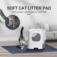 Cat Litter Box Mat, 47" x 35" Large Waterproof Litter Trapping Mat – Daily Care for Cats - Blue / 2X-Large（47" x 35") - image 3
