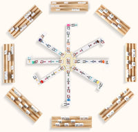 Mexican Train Dominoes Set with Numbers and 4 Wooden Trays/Racks - D15 Numbers 8 Players - image 3