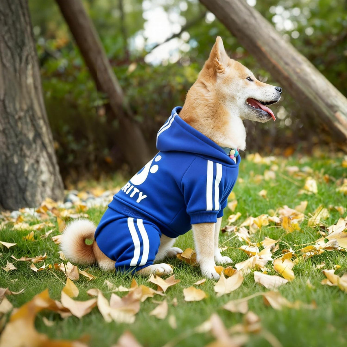 Dog Hoodie Security Clothes 4 Legs Jumpsuit Sweatshirt Hoodies Soft - Blue / X-Small - image 2