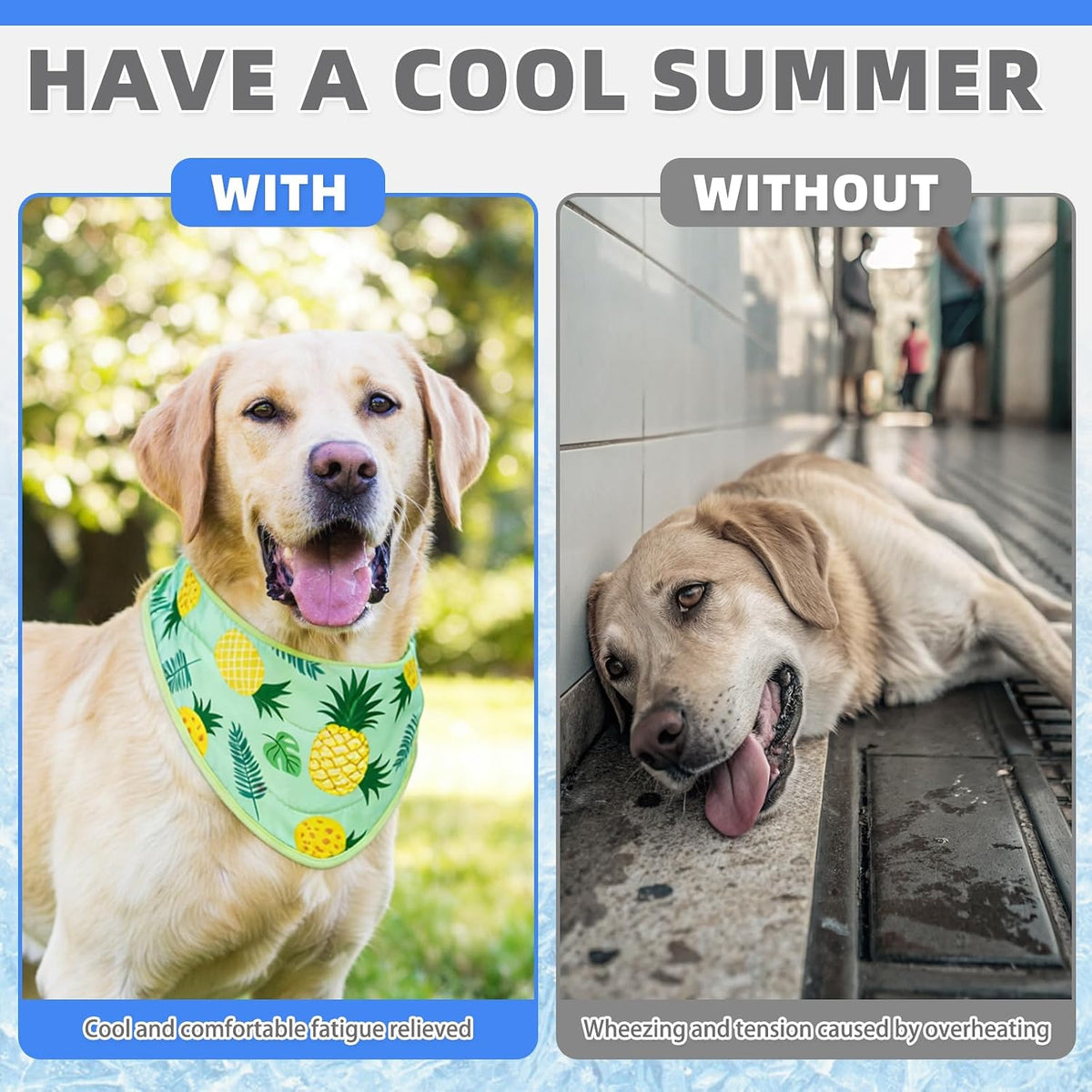 KOOLTAIL Dog Cooling Bandana - Pineapple+Hawaii / Neck Girth(12-20in) - image 3