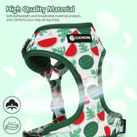 Dog Harness and Leash Set, Adjustable Dog Harness, Dog Leash - Green Watermelon / M(Chest 15.7 - 22.1", Neck 12 - 15") - image 2