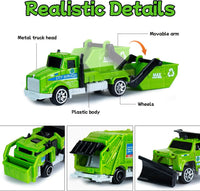 Tcvents 6-piece set of yellow diecast mini construction trucks including excavator and dump truck - view 7