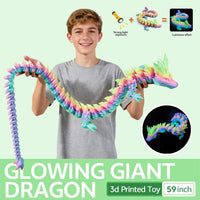 3D Printed Dragon 24 Inch - Luminous Rainbow / 59in - image 4