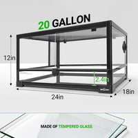 REPTI ZOO Full Glass 20 Gallon Reptile Tank - image 2