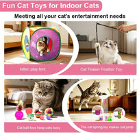 33Pcs Cat Toys Pack for Indoor Cats Kitten, with Cube Tunnel – Essentials for Cats - Cube Tunnel Toy Set - For Cats Less Than 12lbs - image 3