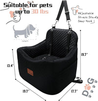 Dog Car Seats-Memory Sponge and Velvet Pet Booster Car Seat,Safety and Comfy,Ride Height 6" Elevated Enough to See Out The Window,Both Front and Back Seats Apply,Esay to Install and Clean.(H-Black)