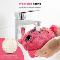 Petbobi Interactive Dog Toys for Boredom - Moving Dog Toy for Stimulating Play, Pet Plush Squeaky Ball for Small Medium Breeds with 4 Batteries, Pink