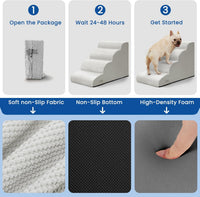Dog Stairs for Small Dogs & Cats - Light Grey / 4 - image 3