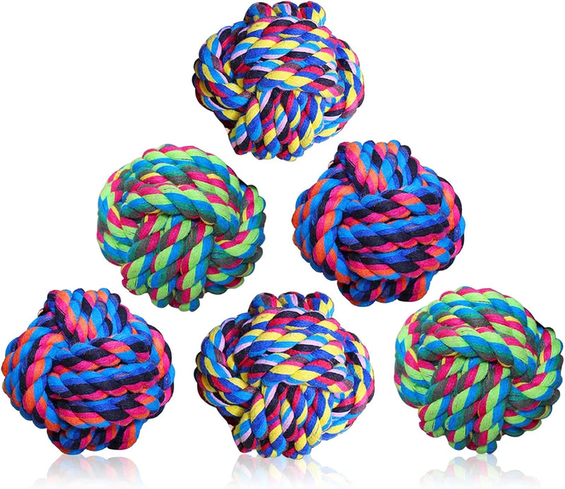 Pet Chew Toy, Knots Weave Cotton Rope - 6 Pack
