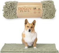My Doggy Place Microfiber Dog Mat for Muddy Paws, 31" x 20" Oatmeal - Absorbent and Quick-Drying Dog Paw Cleaning Mat, Washer and Dryer Safe - Non-Slip Rubber Backed Dog Floor Mat, Medium