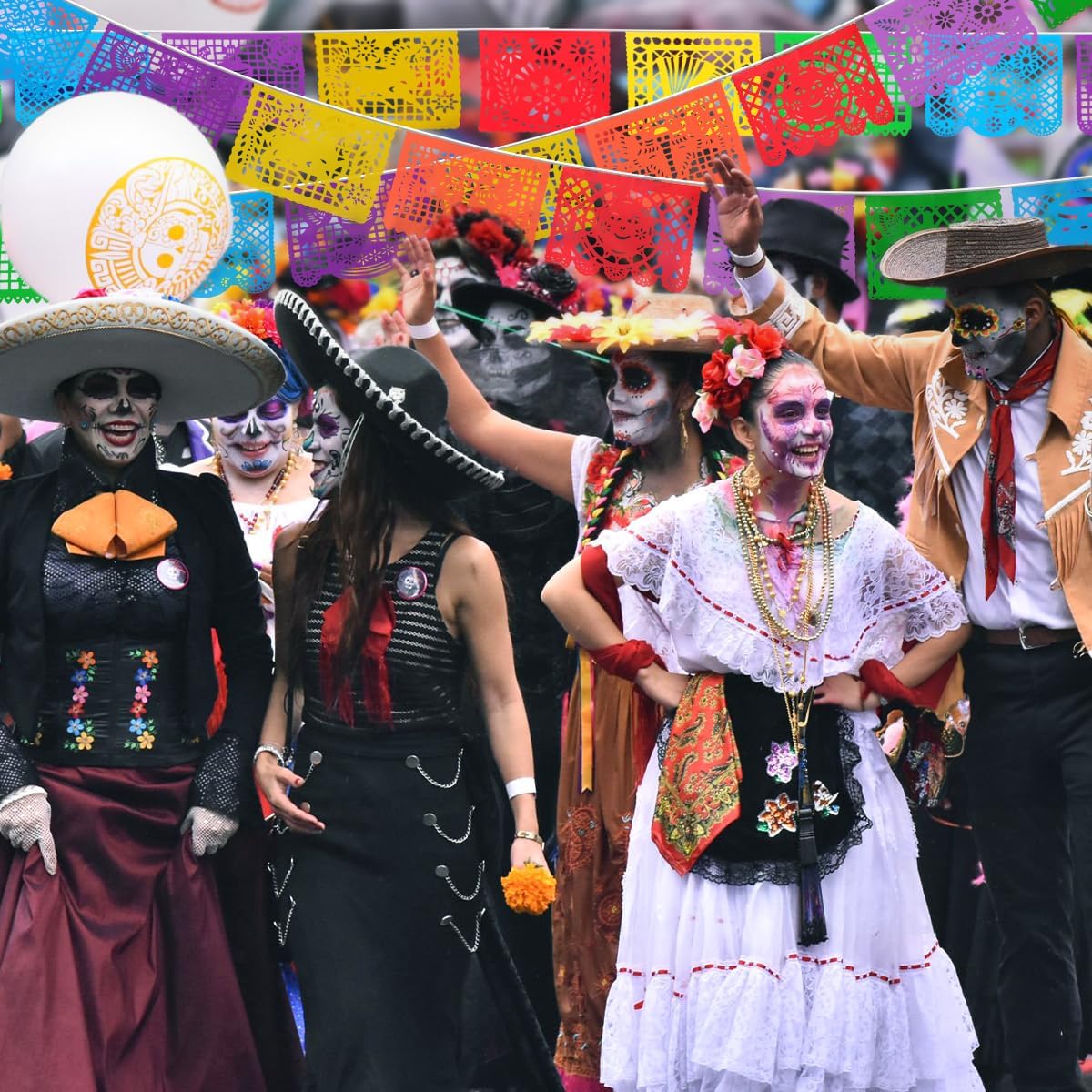 6 Packs 108 Ft Fiesta Party Decorations Mexican Party Banners Papel - image 2