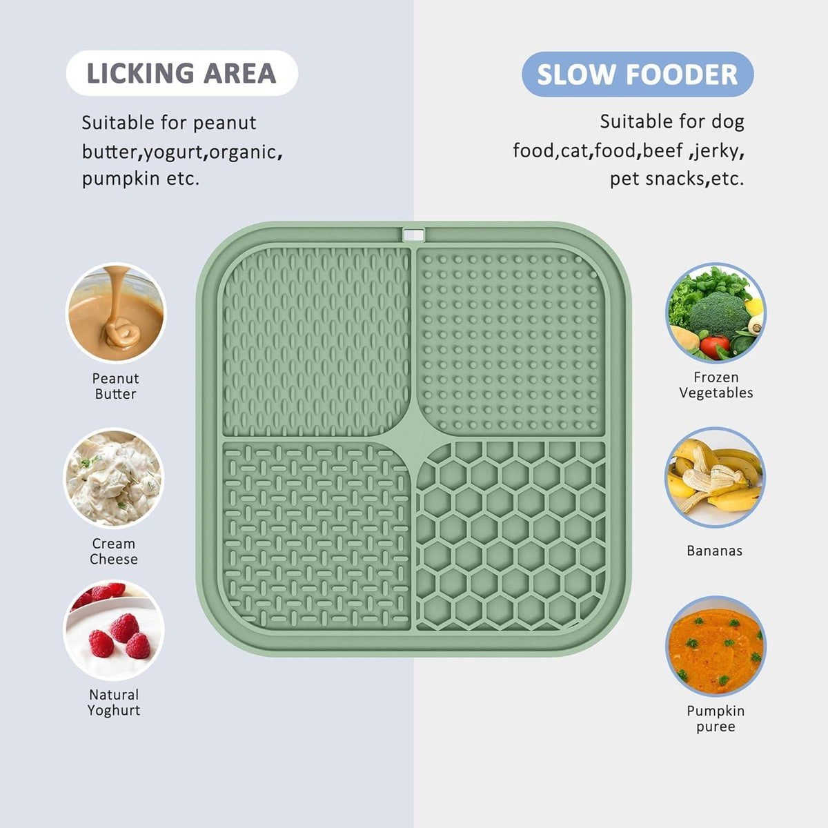 ChefAide 2 Pack Lick Mat for Dogs - Green & Beige - image 3