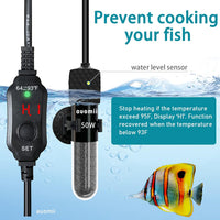 USB 10W Mini Submersible Aquarium Heater Adjustable Fish Tank Heater – Essentials for Fish - 50 Watts - image 2