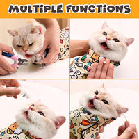 Cat Grooming Wrap, Self-Adherent Soft Cat Blanket to Wrap, Nail Clipping, Anti-Bite, Anti-Scratch, Anti-Escape Calming Wrap