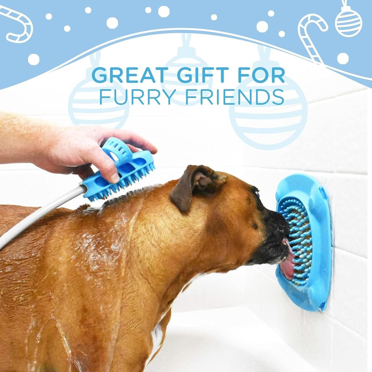 Lick Mat for Dogs with Suction Cups, XL, Blue - 1-Pack XL - image 3