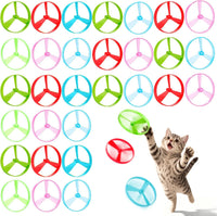 Cat Toy Disc Launcher, Rechargeable Interactive Cat Fetch Toy Launcher with 8 Flying Discs, Flying - 32Pcs Flying Discs