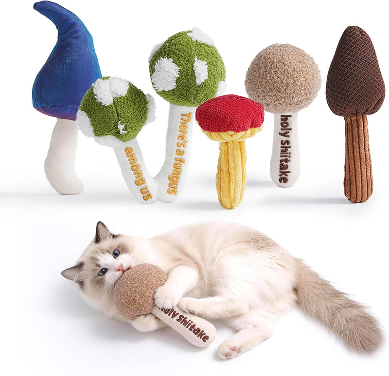 5 Pack Catnip Toys, Cat Toys with Catnip & Silvervine - Mushroom