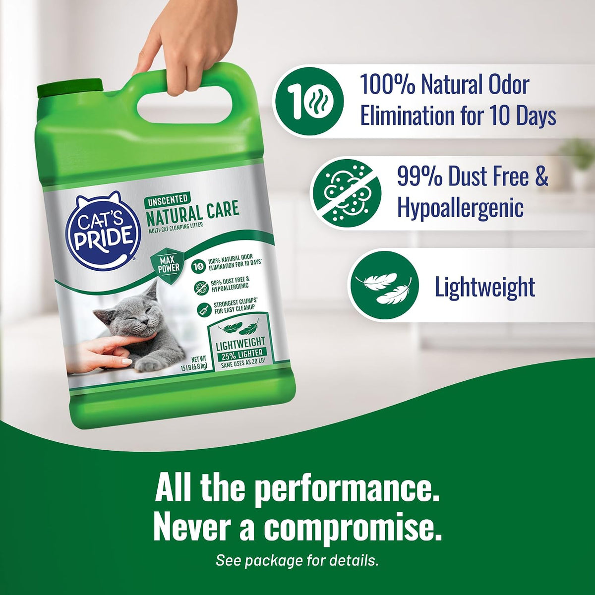 Cat's Pride Total Odor Control, Max Power - 15 pounds / Natural Care Unscented - image 4